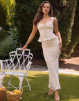Lace Sling Small Top Sheath Slim Fishtail Two-piece Overskirt Suit WOMEN