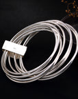 Sterling Silber Multi-Ring Glänzendes Markerit Armband Damen
