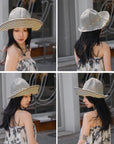 🌞 Women’s Contrast Trim Straw Hat – Sun Protection with Style