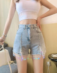 Pearl & Sequin Denim Shorts for Women – Summer Glam