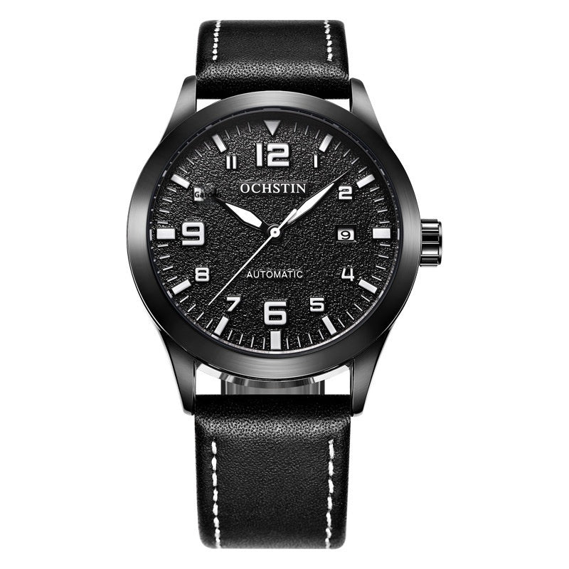 Men’s Business Retro Automatic Mechanical Watch – Genuine Leather Strap Classic Timepiece