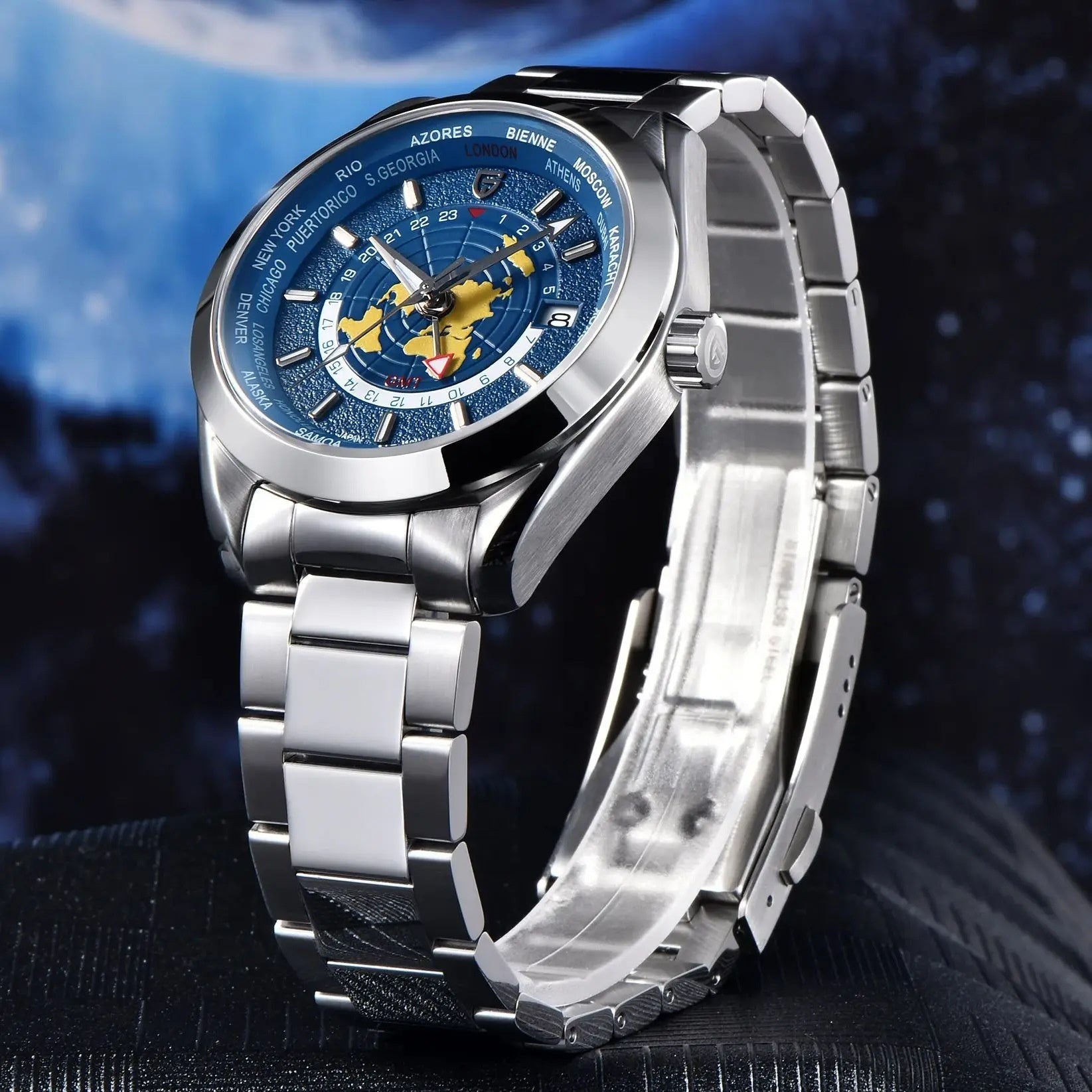 Men's Professional GMT Automatic Watch – Dual Time Zone Luxury Timepiece – Sapphire Crystal & 200M Waterproof
