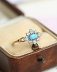 Rhombus Türkis Natur Opal Opal Ring 925 Silber