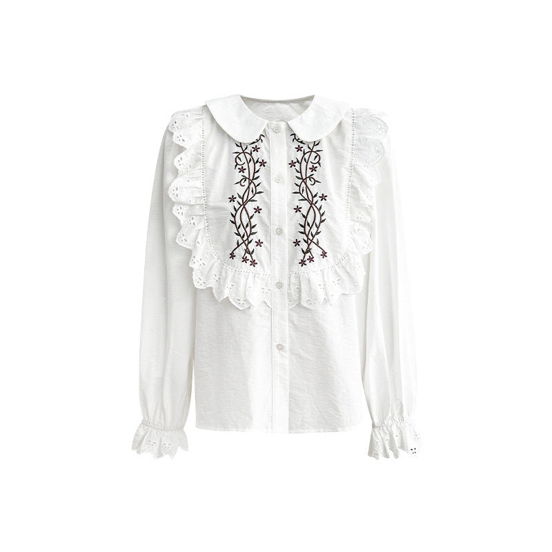 Chemise blanche en dentelle pour femme