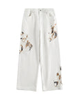 Men's Color-Block Denim Pants - Straight Leg Streetwear Jeans
