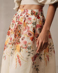 Women’s Gorgeous Elegant Bamboo Digital Printed Skirt – A-Line Mid-Length Style