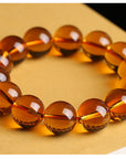 WOMEN Kumquat Yellow Pixiu Crystal Bracelet – Wealth-Attracting Ethnic Jewelry – Natural Stone & Sequins