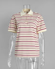 Women's Stripe Polo Shirt – Cotton
