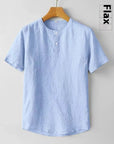 Men’s Cotton & Linen Casual T-Shirt – Short Sleeve Summer Essential