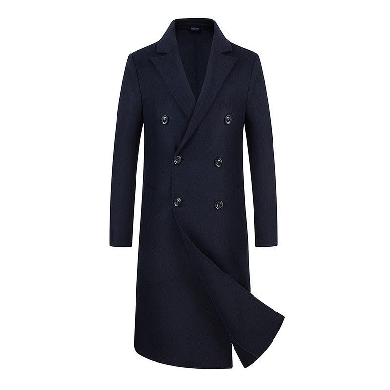🧥 Men’s Woolen Trench Coat – Classic & Commanding