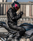 Combinaison pantalon de moto coupe-vent en cuir pour homme