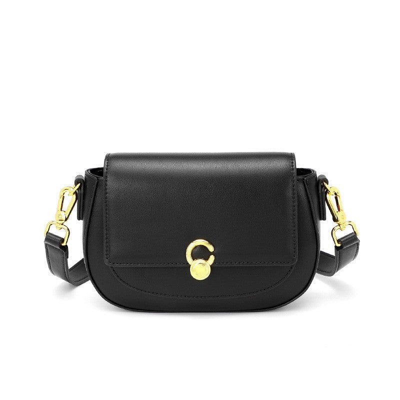 Women’s Two-Layer Cowhide Shoulder Bag – Shell-Shaped Genuine Leather Handbag
