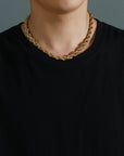 Men’s Stainless Steel Twist Chain Necklace – Hip-Hop Style 18K Gold/Silver Plated Chain with Durable Finish & Multiple Length Options