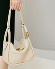 👜 Women's One-Shoulder Luxury Handbag – First-Layer Cowhide (Soft Genuine Leather) – Elegant Stitched Design