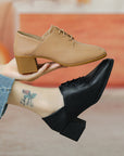 👢✨ Deep Mouth Lace-Up Leather Shoes – Modern Vintage Statement