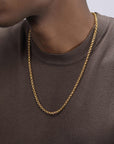 Men’s Hip Hop 18K Gold Titanium Steel Necklace – Bold Street Style Chain