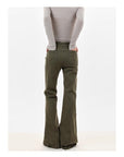Women’s American-Style Vintage Crumpled Jeans – Low-Waist Skinny Bootcut