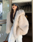 Loose Casual Hooded Warm Faux Fur Jacket