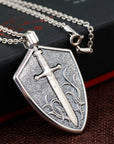Men’s Antique Silver Sword Pendant – Vintage National Style Jewelry