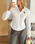 Women’s Casual Open-Front Long Sleeve Shirt – Minimalist Chic with Everyday Elegance