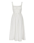Robe mi-longue à col carré pour femme - Viscose douce (blanc, XS-L)