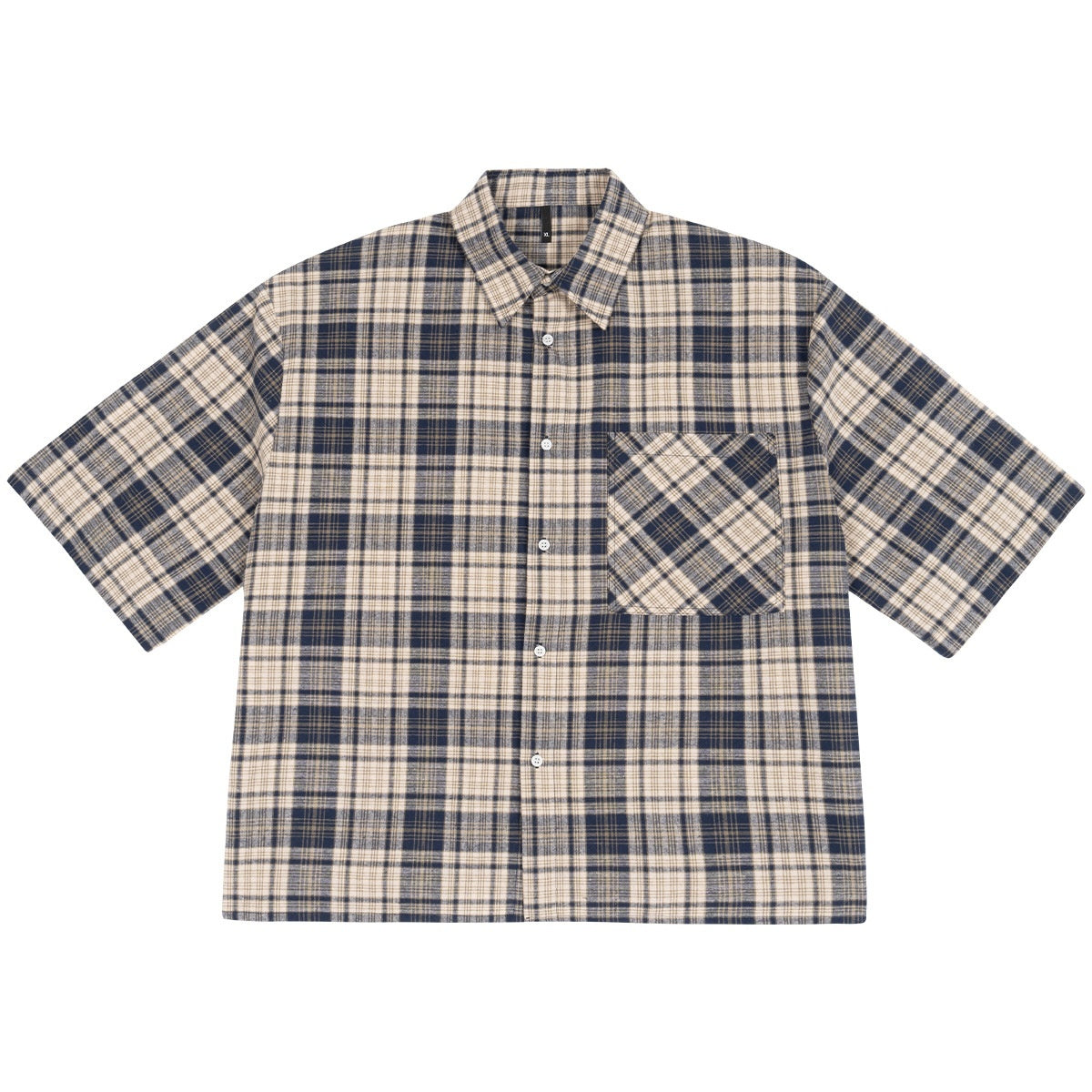Loose Short Plaid Fashion Short Sleeve Shirt