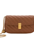 Women's Genuine Leather Crossbody Bag – Stylish Two-Tone Shoulder Bag – Compact & Functional