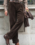 Men’s Mid-Waist Corduroy Straight Pants – Coffee Yupi Overalls Style