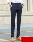 Men’s Stretch Suit Pants – Thick Business Slim Fit with Non-Iron Finish