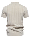 Men’s Lapel Casual Shirt - Loose Fit Viscose Top (White-Apricot/Light Gray/Black/Khaki) Zipper Detail Streetwear Blouse