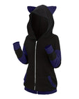 Women’s Thickened Cat Ear Zipper Hoodie – Playful Comfort Meets Cozy Streetwear