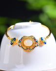 Hetian Jade Blessing Bracelet – S925 Silver Inlaid Egg Noodle Lock