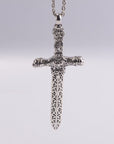 Men’s Silver Sword Pendant – Vintage Geometric Warrior Style