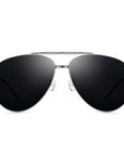 Men's Pure Titanium Sunglasses - Foldable Sports Shades (Silver/Gray Gradient)