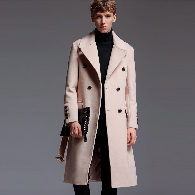 Men’s Extra-Long Sweater Coat with Belt – Refined Winter Statement