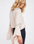 Women's Bohemian V-Neck Lace-Up Blouse – Hand-Embroidered Cotton Top – Retro Artistic Vibes