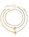 Stacked Asymmetric Beaded Butterfly Multilayer Necklace