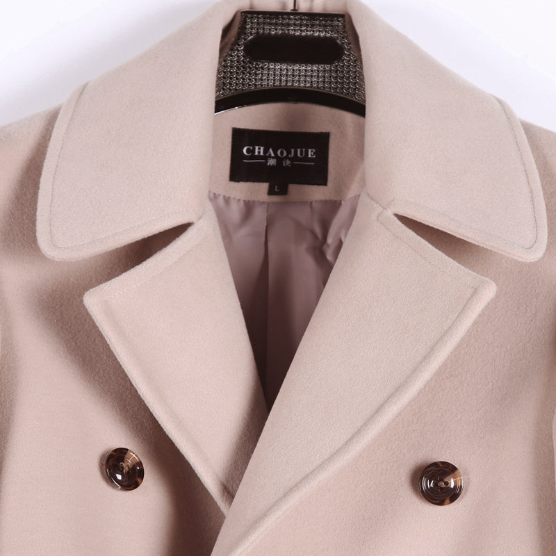 Men’s Extra-Long Sweater Coat with Belt – Refined Winter Statement