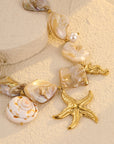 Vacation Style Irregular Shell Conch Starfish Clavicle Chain