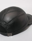 Men’s First-Layer Cowhide Leather Baseball Cap – Adjustable Dome Design with Flat Brim