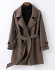 Women’s Reversible Cashmere Coat – Elegant Loose-Fit Wool Blend Outerwear