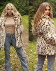 Women’s Leopard Print Faux Fur Coat – Fashion Temperament Elegance