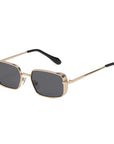 Lunettes de soleil carrées en métal punk pour femmes