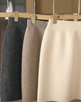 Women’s Pure Wool Knit Skirt – Elegant High-Elastic Short Skirt for Commuting Chic