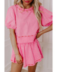 Women’s Spring/Summer Casual Two-Piece Set – Sweet & Fresh Matching Shorts & Top (Breathable Polyester, S-XL) for Vacations & Daily Wear