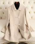Women’s Artistic Retro Wool Coat – Loose Fit (Beige/Black/Ankela Red/Brown)