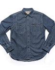 Striped Long Sleeve Tooling Shirt Vintage Men