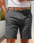 Men's Business Suit Shorts – Summer Casual Polyester Shorts |