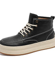 Men’s British Style Platform Sneakers - Height-Increasing Microfiber Casual Shoes
