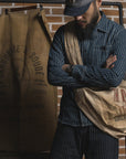 Striped Long Sleeve Tooling Shirt Vintage Men